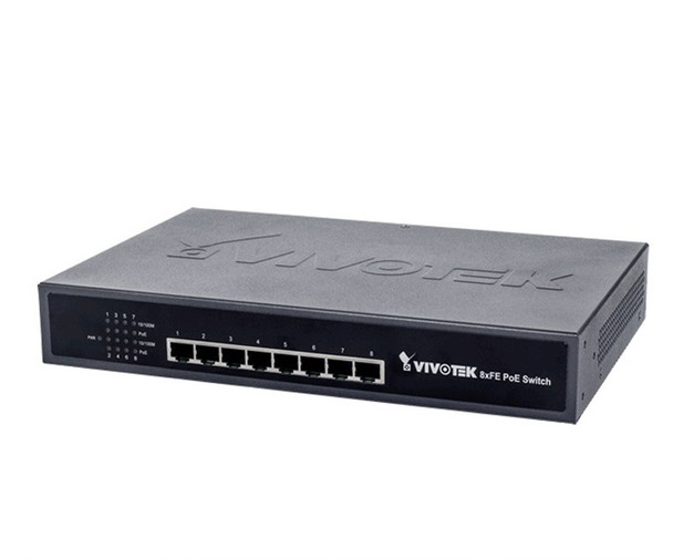 Vivotek AW-FET-080A-120 8 Port Unmanaged Power Over Ethernet Switch - 120W PoE Budget