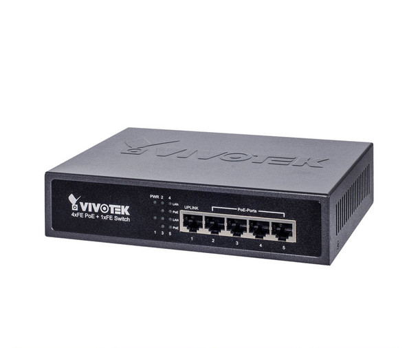 Vivotek AW-FET-050A-065 4 Port Unmanaged Power Over Ethernet Switch - 65W PoE Budget