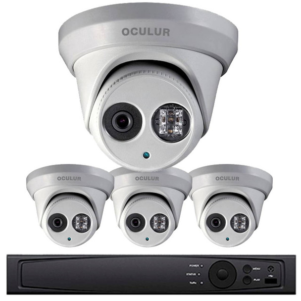 Turret IP Security Camera System, 4 Camera, Outdoor, 4MP Full HD, 1TB Storage, Night Vision, LTN8704-B4W