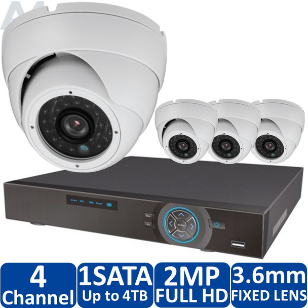 DH Vision 4-Camera 1080p HD-CVI Dome Security Camera System