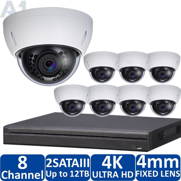 8-Camera 4K Indoor/Outdoor IP Security Camera System