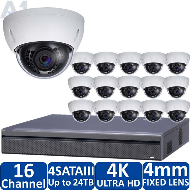 16-Camera 4K Indoor/Outdoor IP Security Camera System