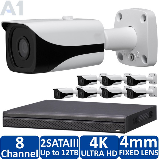 8-Camera 4K Indoor/Outdoor IP Security Camera System