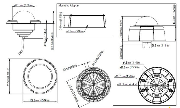 Axis F4005-E IP Dome Security Camera Dimension
