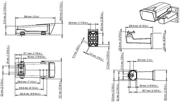Axis M1125-E Outdoor IP Bullet Security Camera Dimension