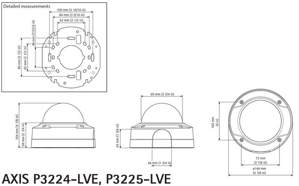 Axis P3225-LV IP Dome Security Camera
