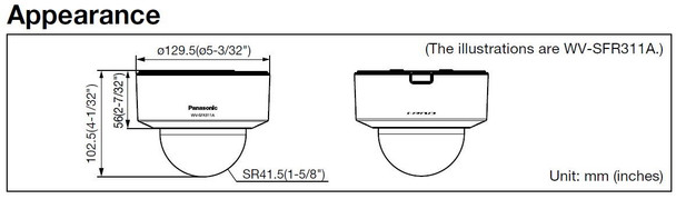 Panasonic WV-SFR310A IP Dome Security Camera