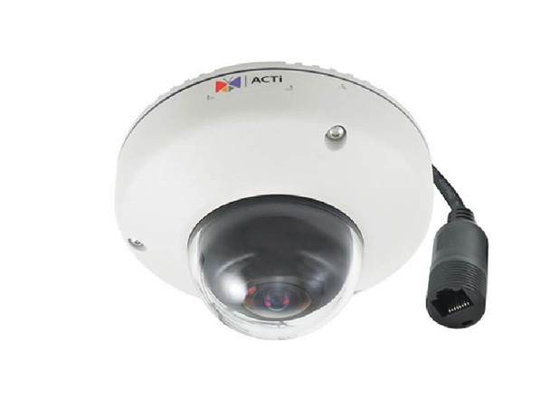 ACTi E919 Outdoor Mini Dome IP Security Camera - 3MP, 1.19mm Fisheye Lens, Superior WDR, SD Card Slot