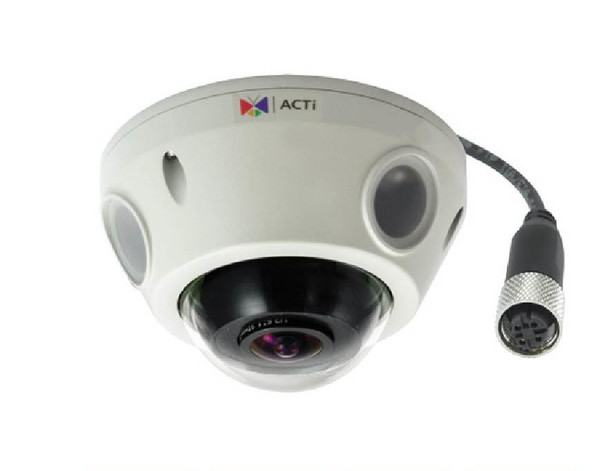 ACTi E927M Outdoor Fisheye Mini Dome Security Camera - 10MP/4K Resolution, Day/Night, Basic WDR, SD Card Slot