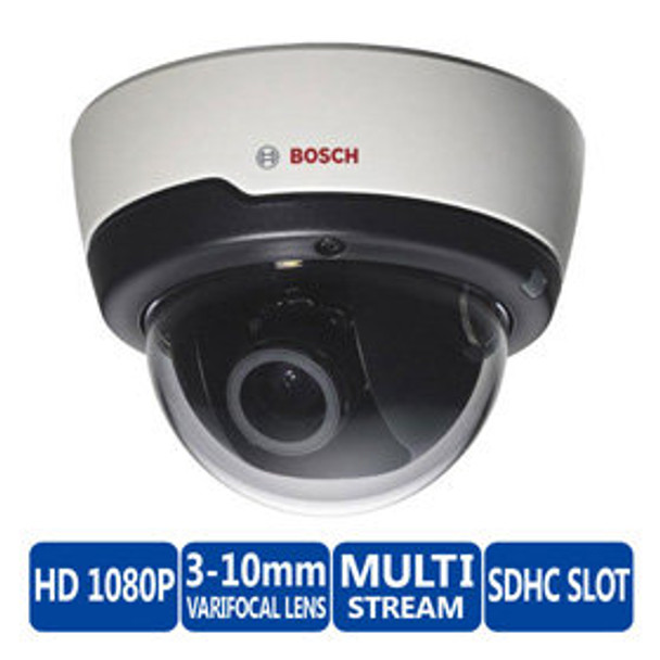 Bosch NII-50022-V3 FLEXIDOME IP Indoor 5000 Day/Night 1080p HD Dome Camera - WDR, Infrared, Cloud Services, 3-10mm Varifocal Lens