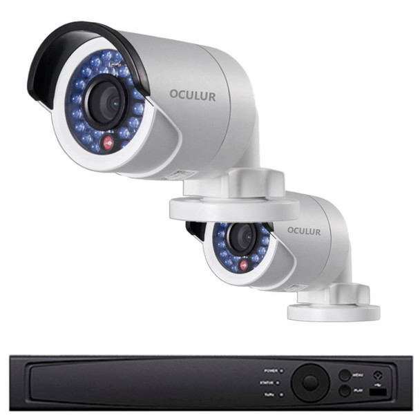 2-Camera Bullet IP Security Camera System 1080p 2MP - 100ft. Night Visibility, Plug and Play Setup, True WDR, 1TB of Storage, LTN8702-B2W