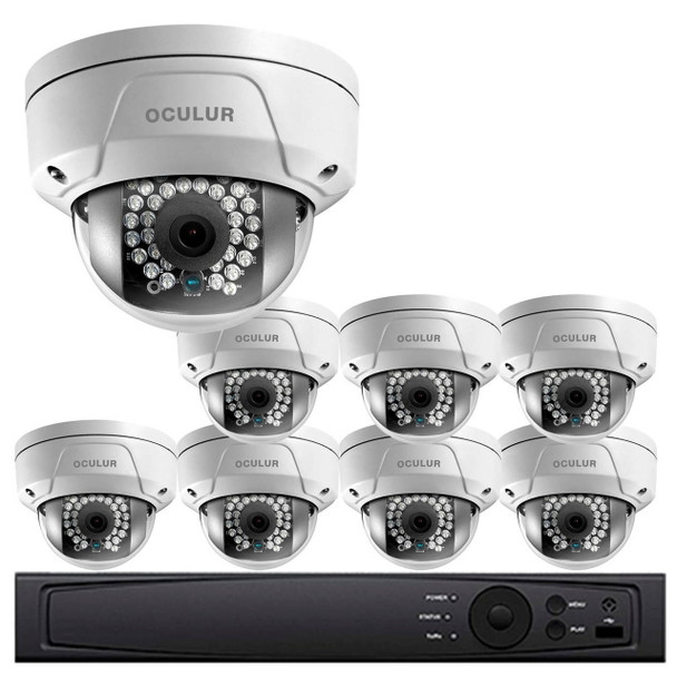 Dome IP Security Camera System, 8 Camera, Outdoor, Full HD 1080p, 2TB Storage, Night Vision, LTN8708-D2F