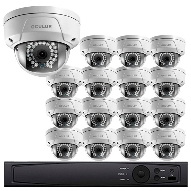 Dome IP Security Camera System, 16 Camera, Outdoor, Full HD 1080p, 4TB Storage, Night Vision, LTN8716-D2F - 1