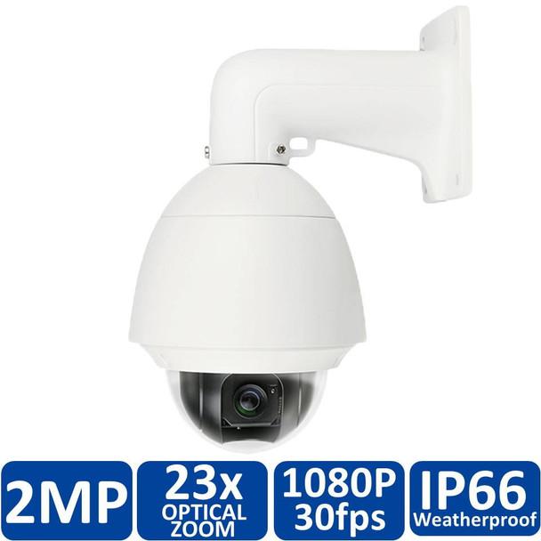 2.1 Megapixel Outdoor PTZ HD-TVI Security Camera, H.265 Compression, Weatherproof, 4~92mm Motorized (Automatic Zoom) Lens, PTZH212X23