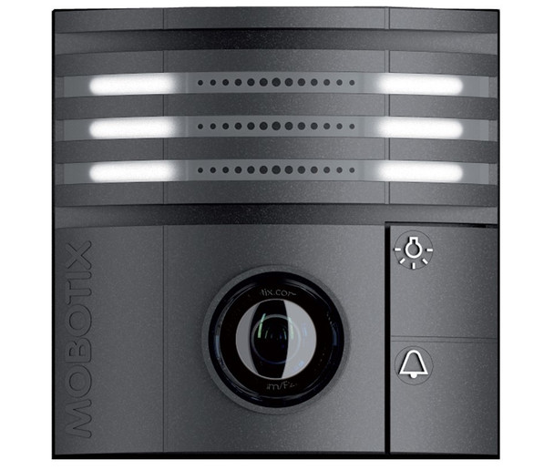 Mobotix MX-T25-D016-B 6MP Indoor/Outdoor IP Video Door Station - 1.6mm Fixed Lens, Day, vPTZ, Speaker and Microphone, Weatherproof, Black