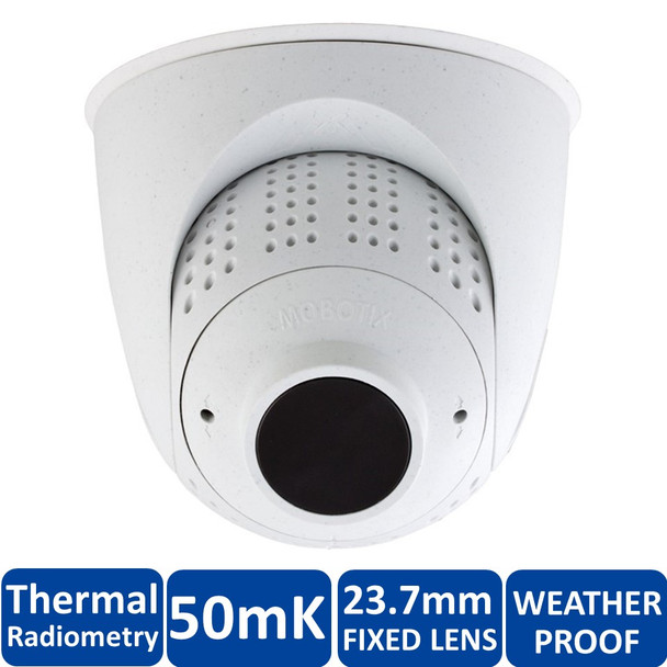 Mobotix MX-MT-PT-TR237 PTMount-Thermal With Thermal Radiometry Security Camera - 23.7mm Fixed Lens, 50mK, Weatherproof, White