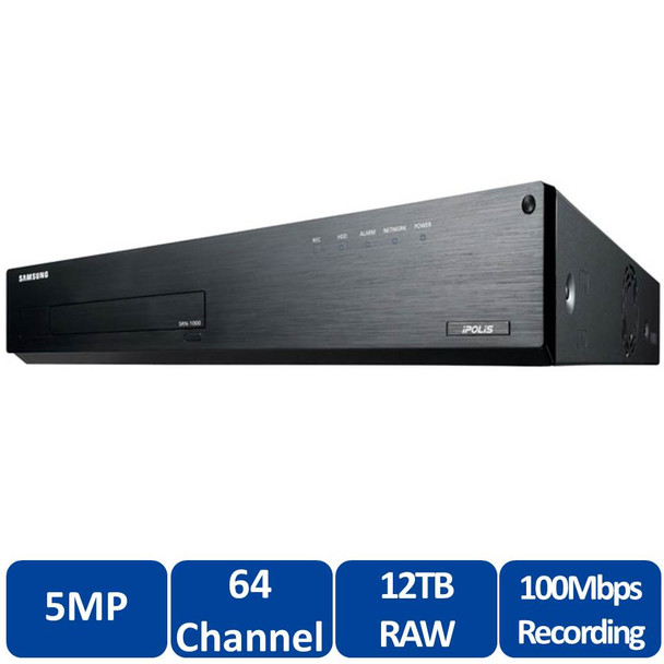 Samsung SRN-1000-12TB 64-Channel Network Video Recorder - 12TB HDD installed