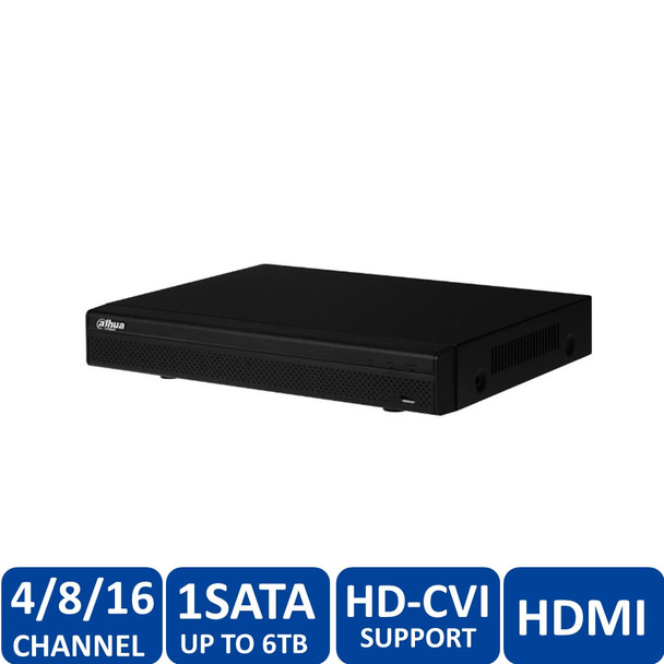 Dahua DHI-HCVR51A04HE-S3-6TB 4 Channel Tribrid 720p-Pro Mini 1U HDCVI NVR (6TB HDD) - 4/8/12 ch Tribrid, HDMI/VGA, 720p/1080n, 1 SATA up to 6TB