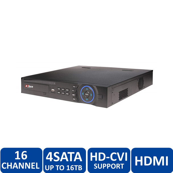 Dahua DHI-HCVR54A16L-V2-12TB 16 Channel Tribrid 720P-Pro 16-Channel Tribrid 1.5U HDCVI DVR (12TB HDD) - HDMI/VGA, 720p/1080p, 4 SATA up to 16TB