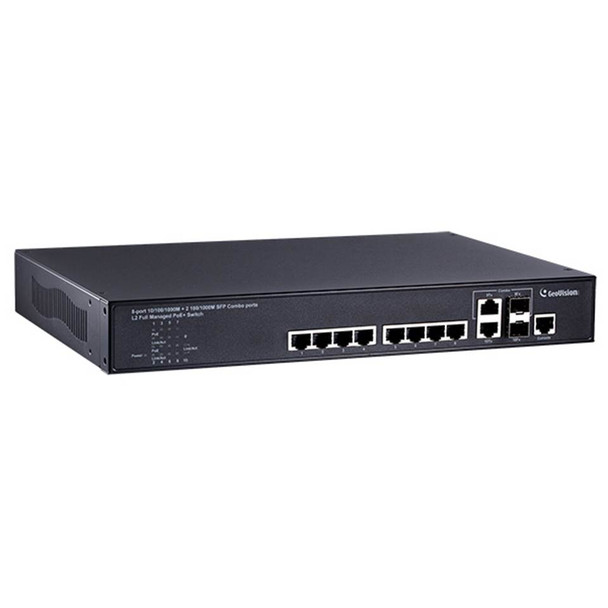Geovision GV-POE0812 8-Port Gigabit Fully Managed PoE Switch - 1