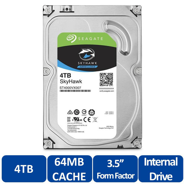 Seagate ST4000VX007 SkyHawk 4TB Surveillance Hard Drive - SATA 6Gb/s 64MB Cache 3.5-Inch Internal Drive - 2