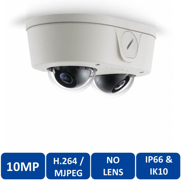 Arecont Vision AV10655DN-NL 10MP Micro Dome Outdoor IP Security Camera - No Lens, SNAPstream