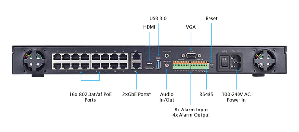Vivotek ND9441P 16-Channel PoE H.265 Network Video Recorder