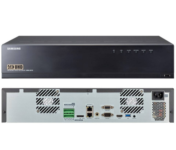 Samsung XRN-2010-2TB 4K 32 Channel 2TB Network Video Recorder - 2TB Pre-installed, 256Mbps Recording, WiseStream, Support H.265, H.264, MJPEG
