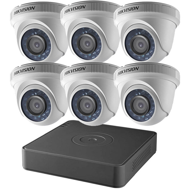 Hikvision T7108Q2TA 8-Channel 2TB DVR 6x 2MP IR Turret Cameras CCTV Analog Security Camera System Hikvision T7108Q2TA 8-Channel 2TB DVR 6x 2MP IR Turret Cameras CCTV Analog Security Camera System