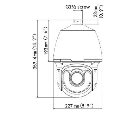 Geovision GV-SD3732-IR 3MP IR H.265 Outdoor PTZ Speed Dome IP Security Camera Dimensions