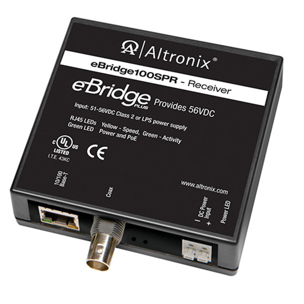 Altronix EBRIDGE1SPR 56VDC/100W Ethernet Over Coax Receiver