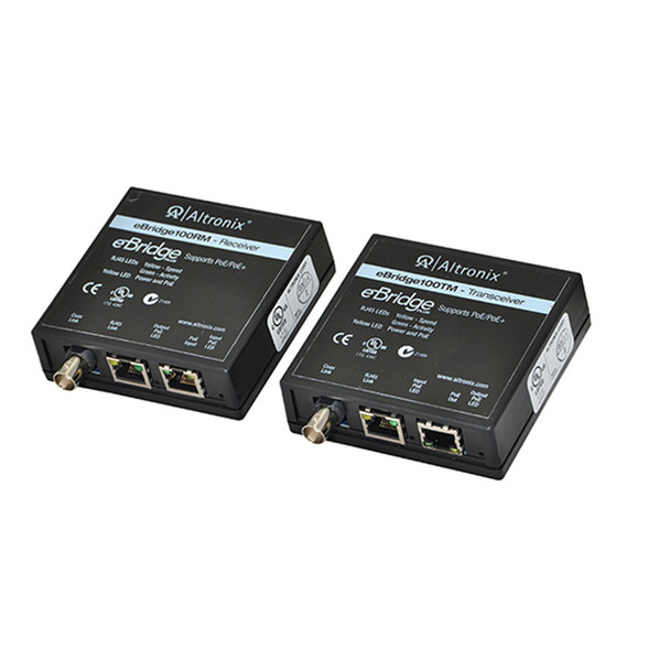 Altronix EBRIDGE100RMT Ethernet Over Coax/CAT5e Receiver/Transceiver Adapter Kit - 1