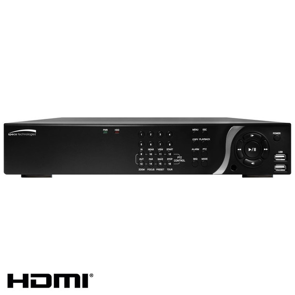 Speco N8NSP2TB 8-Channel Network Video Recorder - 2TB HDD Installed, Built-In PoE Switch