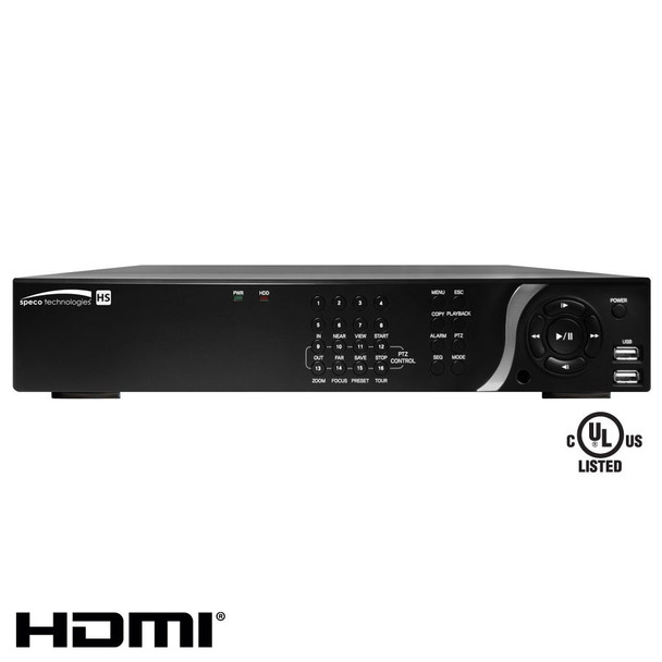 Speco D16HS2TB 16 Channel Analog/IP Hybrid Digital Video Recorder with Built in POE