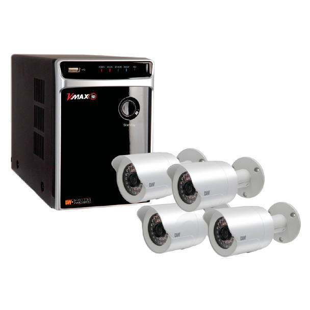 Digital Watchdog DW-VIP41T2B4 4-Camera Outdoor IP Camera System, 1TB, 3.6mm Lens, Night Vision
