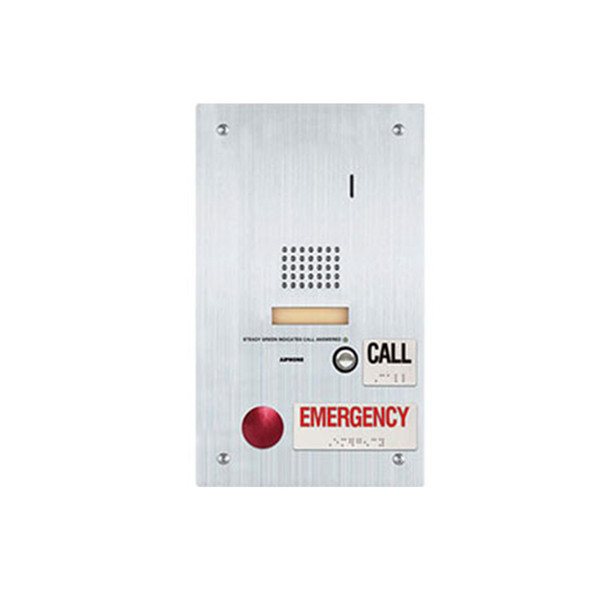 Aiphone IS-SS-2RA-R IS-RCU-compatible Door Station with Emergency and Standard Call Buttons, Flush Mount Stainless Steel