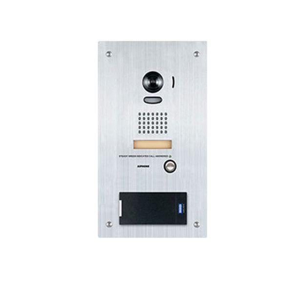 Aiphone IS-DVF-RP10 Stainless Steel Video Door Station with HID multiCLASS SE Proximity Card Reader, Flush Mount - 1