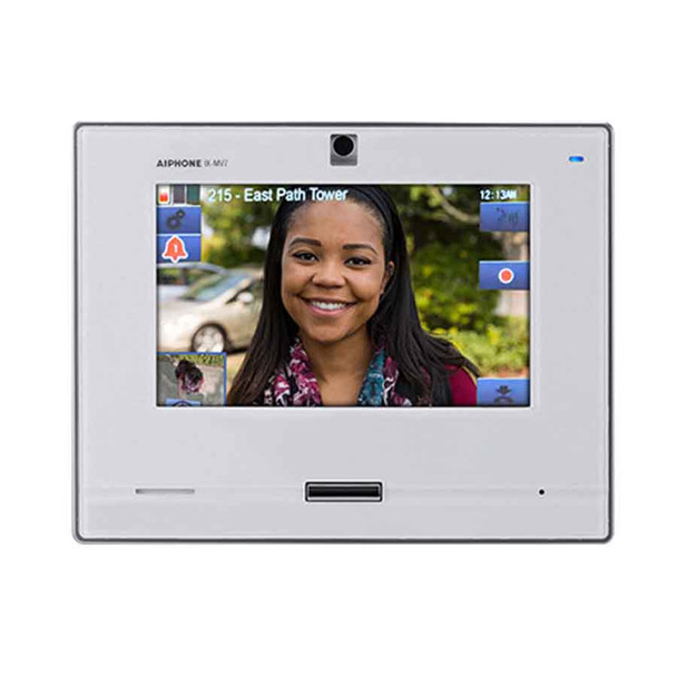 Aiphone IX-MV7-W SIP Compatible IP Video Master Station - 7" Touchscreen and Hands-free (White) - 1