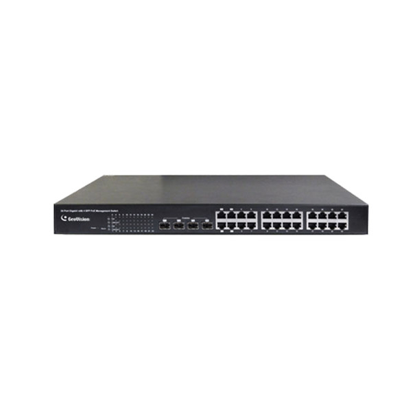 Geovision GV-POE2411-V2 24-Port Gigabit 802.3at Web Management PoE Switch - 1