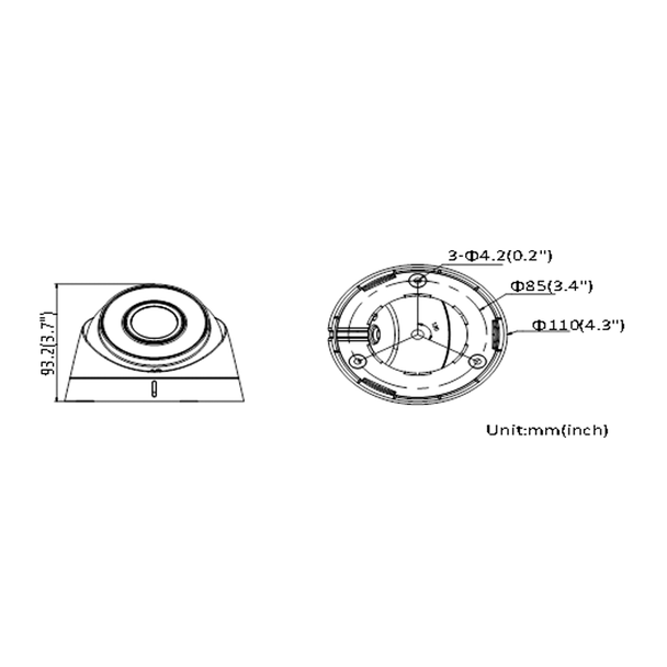 Oculur X4TFL 4MP IR H.265+ Outdoor Turret IP Security Camera with 2.8mm Fixed Lens