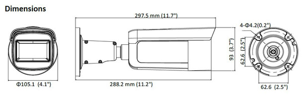 8 Megapixel (4K) InfraRed for Night Vision Outdoor Bullet Network (IP) Security Camera, H.265 Plus Compression, Weatherproof, SD Card Support, 2.8~12mm Motorized (Automatic Zoom) Lens, CMIP9783NW-SZ