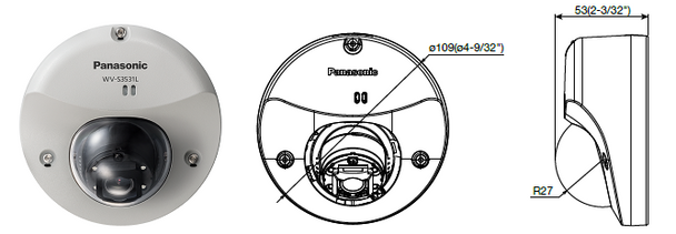 Panasonic WV-S3531L 2MP IR H.265 Outdoor Mobile Mini Dome IP Security Camera 