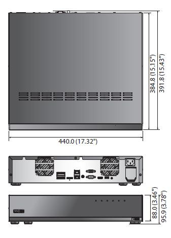 Samsung Hanwha XRN-3010A 64 Channel Network Video Recorder Dimensions