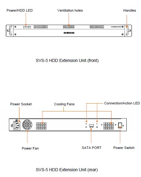 Samsung Hanwha SVS-5E HDD Extension Unit Drawings