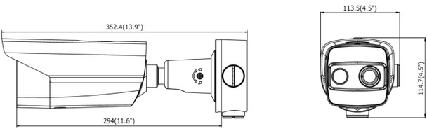 LTS CMIP9T221-3M 160x120 Thermal & Optical IR Bullet IP Security Camera dimensions