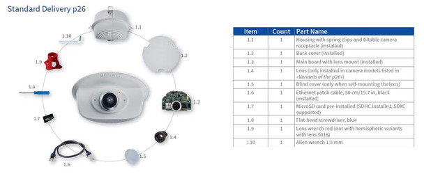 Mobotix MX-P26B-6N 6MP Indoor IP Security Camera - Body only, Night Sensor
