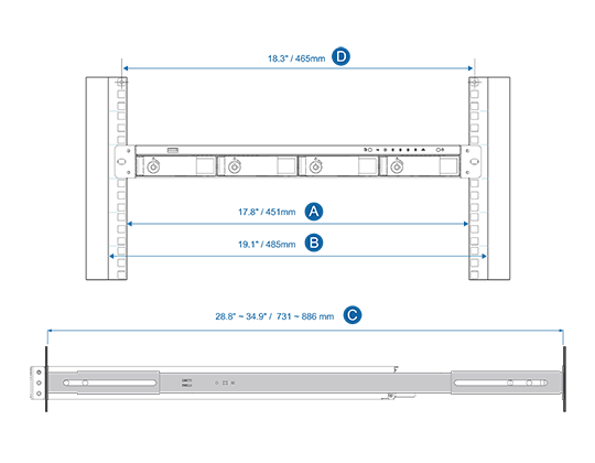 QNAP Rail-C01 QNAP Rail Kit for 1U Rackmount