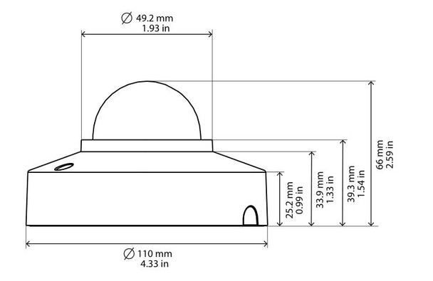 Bosch NDV-3502-F02 2MP Indoor Micro Dome IP Security Camera with 130 degree Lens