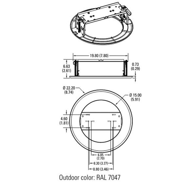 Pelco IMPICM-1ER In-ceiling Mount for use with the Environmental Models - 1