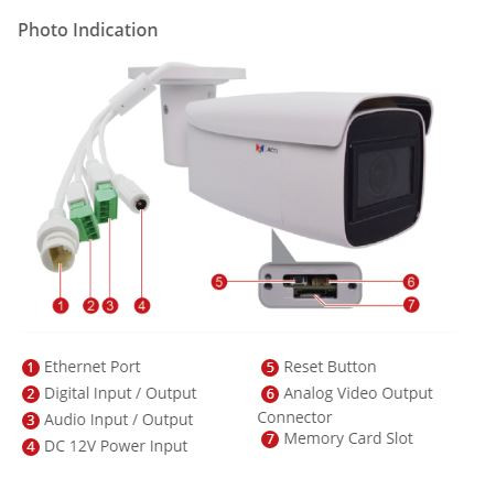 ACTi A416 4MP IR H.265 Outdoor Bullet IP Security Camera with Extreme WDR and Superior Low Light Sensitivity